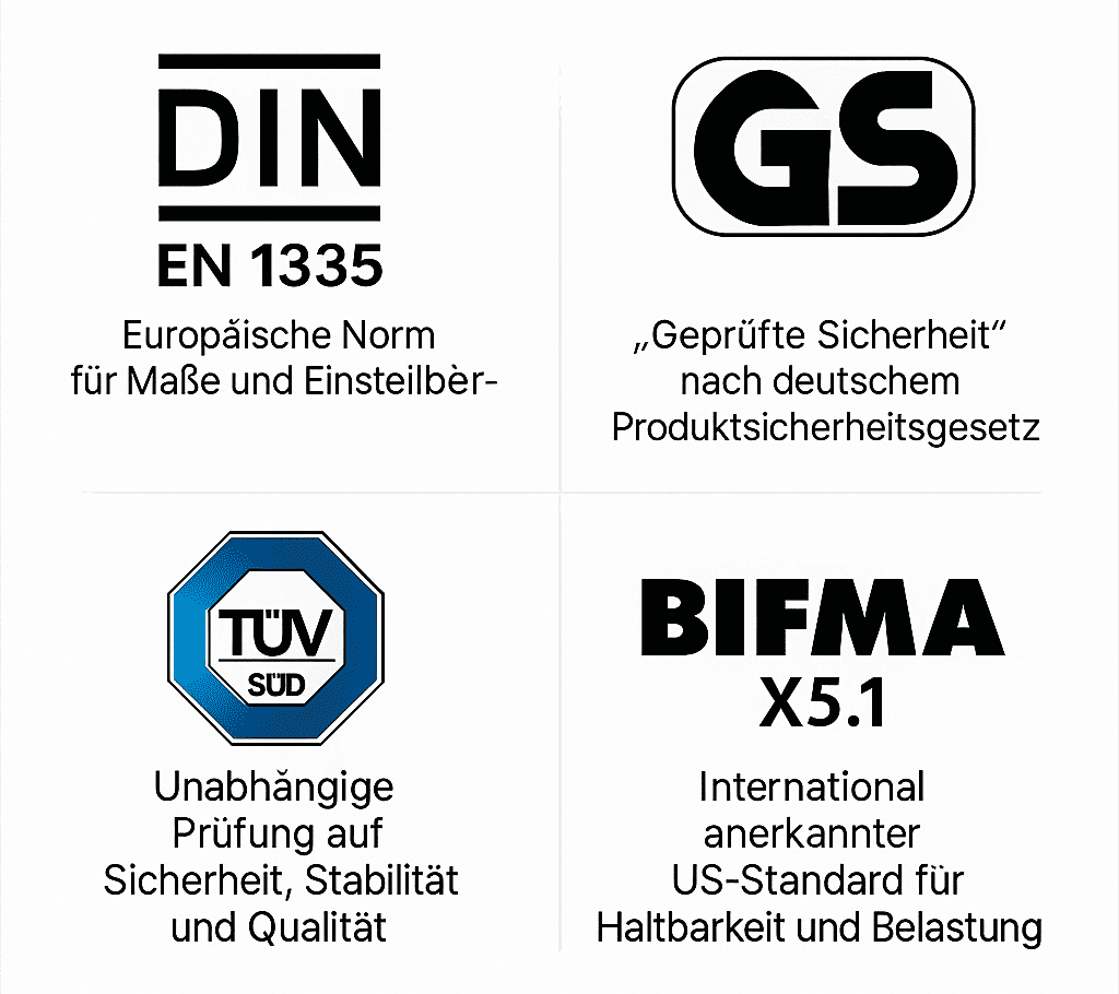 Ergonomische Stuhlstandards