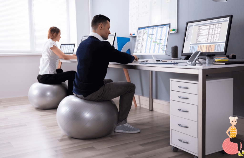 Sitzball oder Bürostuhl