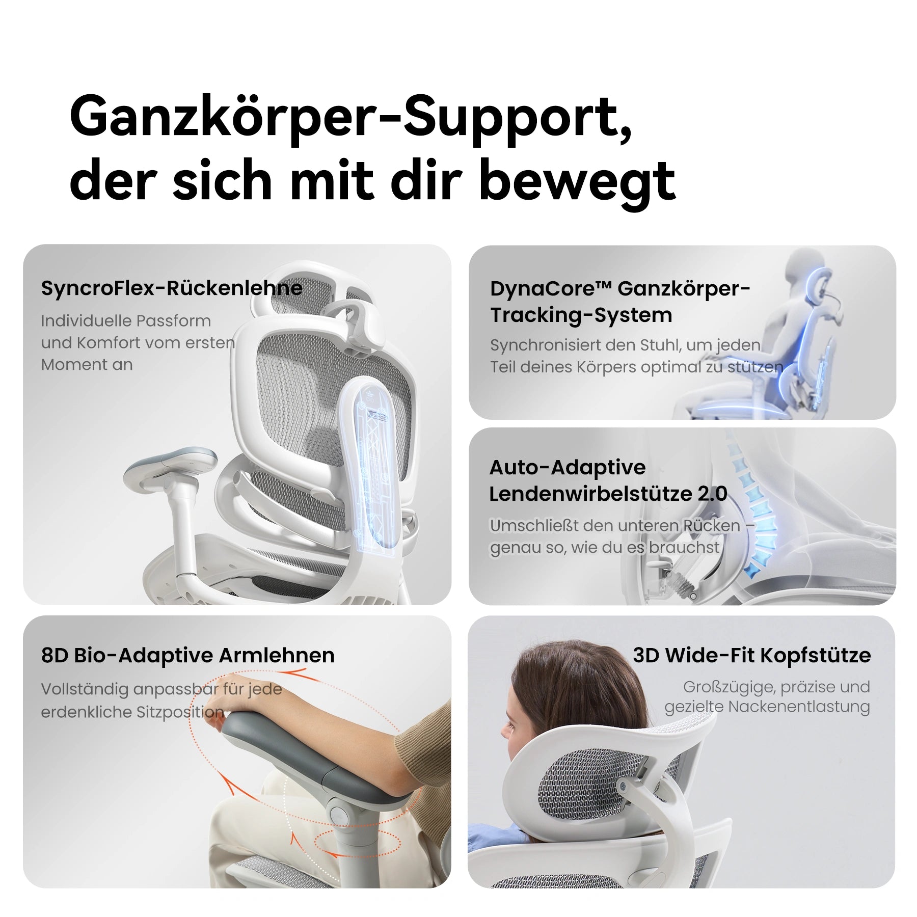 Doro C300 Pro V2 Ergonomischer Stuhl mit Ganzkörper-Anpassung