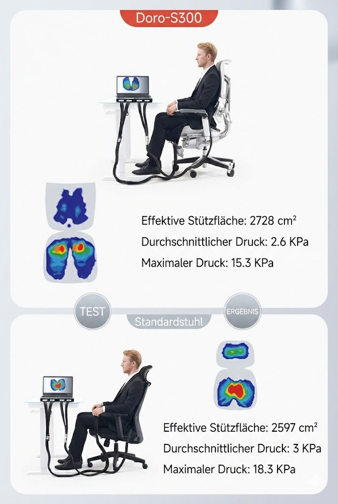 * Daten basieren auf Prüfergebnissen der Sihoo Ergonomie-Anwendungsvereinigung